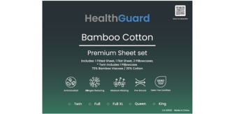 HEALTHGUARD-BAMBOO-SHEETS-QUEEN-HEALTHGUARD Bamboo Cotton Sheet Queen-Full-C-angle-a