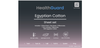 HEALTHGUARD-EGYPTIAN-SHEETS-SINGLETWIN-HEALTHGUARD Egyptian Cotton Sheet Set-Single-Twin