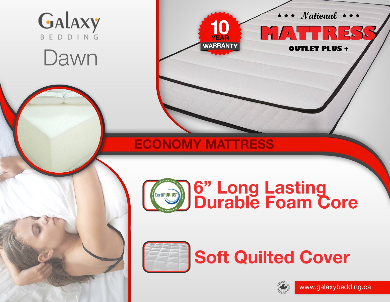 galaxy memory foam mattress