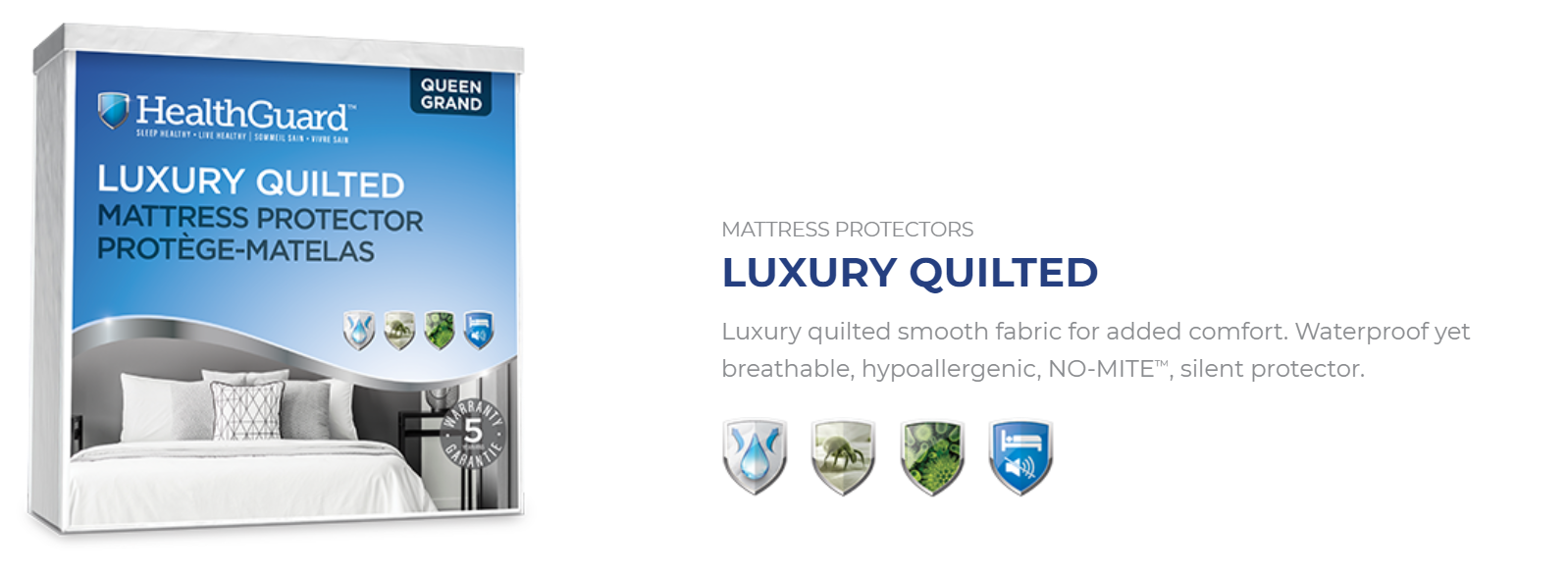 Healthguard Luxury Quilted Mattress Protector Banner