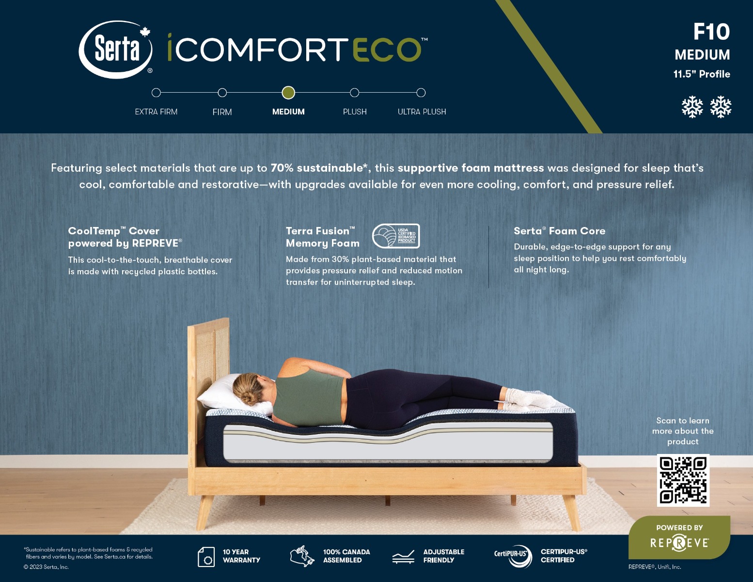 Icomfort Medium firm f10 mattress spec