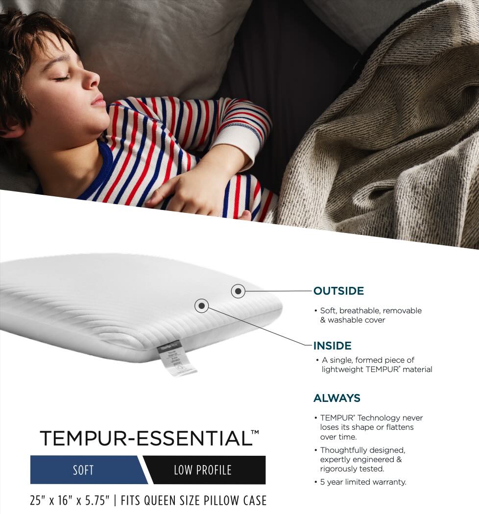 Tempur-pedic Essential™ Adjustable Pillow - Queen Mattress - Best Price ...